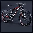 REOTEL Mountain Bikes Men 26 Inch Adult Fat Tyre Mountain Bike with Full Suspension, High-carbon Steel Large Frame Dual Disc Brake Giant Bicycle