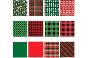QUERICKY Infusible Ink Transfer Sheets, 12 Pack 30.5 x 25cm Christmas Infusible Transfer Paper Bundle, Watercolor Xmas Pre-Printed Sublimation Paper for DIY T-Shirts Coaster Mugs Cups