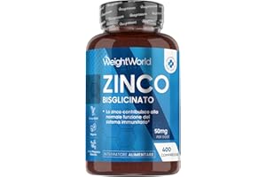 WEIGHTWORLD Zinco Integratore in 400 Compresse, Formula Vegana, (13 Mesi di Scorta), Compresse da 6,35mm, Integratore Zinc Bysglicinate, Lo Zinco Contribuisce alla Normale Funzione del Sistema Immunitario (EFSA)