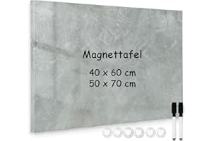 DOLLAR BOSS Lavagna magnetica, lavagna magnetica da parete 40 x 60 cm, lavagna magnetica da stampa per memo con 6 magneti, 2 penne