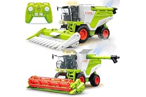 PENGBU RC Moissonneuse Batteuse Telecommande pour Grands Enfants à Partir de 3,4,5,6 Ans, Moissonneuse Batteuse Télécommandée avec Pulvérisations, Lumière et Son, Tracteur Telecommandé Enfant