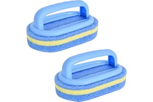 DECORDWELL 2 Reinigungsschwamm mit Griff 16.9 x 5.7 x 7.5 cm,Schwammbürste Küche,Multifunktionale Küchenschwamm,Poolbürste Pool Schwamm,Schwammbürste Magic Pool