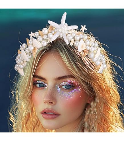 Zoestar Cerchietto Per Capelli Da Sposa Con Stella Marina, Perle E Conchiglie - Accessorio Matrimonio A Tema Spiaggia