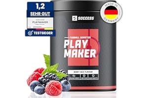 ‎SOCCESS PLAYMAKER | Workout Booster speziell für Fußballer | Sport Drink mit Kohlenhydraten + Elektrolyten + Mineralien + Aminosäuren + Koffein | 20 Portionen | Berry-Mix