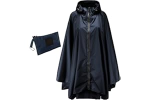 Jewlri Poncho de lluvia impermeable para mujer Poncho de lluvia con estilo Reutilizable Senderismo Ciclismo Outdoor Chaqueta de versátil con capucha