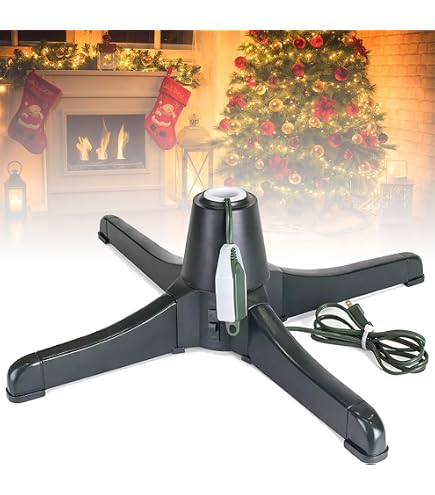 Support Rotatif 360° Pour Sapin De Noël – Base Tournante Avec Prises Intégrées | Pour Arbre Jusqu’à 2,5m - 11