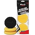 Wavex Ultrafine Foam Sponge Applicator for Car Wax, Dashboard Dressing, Tyre Dressing and many more (Pack of 2 Yellow 1 Black)