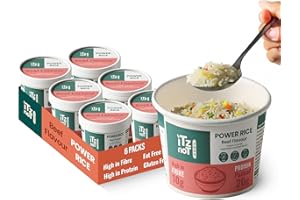 iTz noT Instant Power Protein Rice Pot – Beef Flavour with Veggies | 20g Plant-Based Protein, 10g Fibre | Low Carb Vegan Meal | High Protein Ready Meal Pot | Gluten-Free, Keto | 110g (Pack of 6)