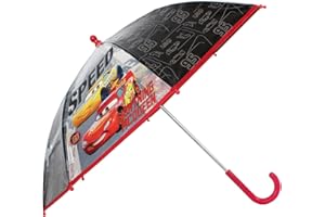 VADOBAG Palo Paraguas | Disney Cars | negro y transparente | Paraguas Para Niños