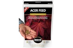 BRONTE HERITAGE COLLECTION Bronte Heritage Acer Feed Controlled-Release Fertiliser – Plant Food for Japanese Maples in Borders, Pots, Containers. Easy-Apply Granules for Strong Roots, Vibrant Foliage, Healthy Growth. 120g Pouch