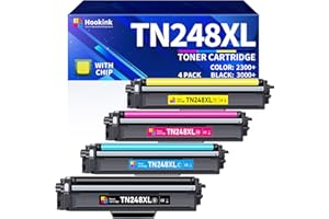 Hookink TN248XL Toner Cartridge Compatible with Brother TN248XL TN248 XL TN248CMYK Compatible for Brother MFC-L3760CDW L8390CDW L3740CDWE DCP-L3520CDWE L3520CDW L3560CDW (4 Pack With Chip)