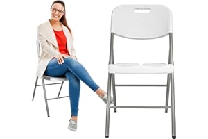 KARL HAUSMANN Klappstühle, Klappsessel, Catering Stuhl, Platzsparende Aufbewahrung und Transport, Catering Möbel, Stahlrahmen, Stuhl Weiß,180 KG