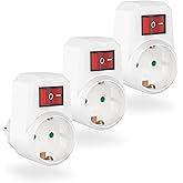 benon 3 x Steckdosen-Adapter - - Zwischenstecker mit Schalter - - Adapterstecker mit Kindersicherung - - Schuko-Anschluss bis