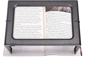 NZQXJXZ 2,5 x powiększająca lupa głośnomówiąca z 6 diodami LED, prostokątna, składana, przenośna, dla osób starszych i dzieci