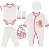 Blue Eyes Newborn Baby Gift Set 100% Natural Cotton First Equipment Girls Clothing Gift Set Baby Outfit for Babies 0-4 Months Pink