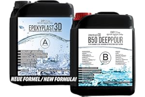DIPON.DE HIGH PERFORMANCE LIQUIDS & PIGMENTS 6,0 KG Résine époxy EpoxyPlast 3D B50 DEEP POUR, Ultra Diamond Clear, Résistance UV maximale, River Table, Bijoux, Coulage, Apparence limpide, autonivelante, sans bulles, Durcit comme le verre