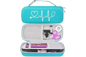 BOVKE Custodia per stetoscopio per stetoscopi 3M Littmann Classic III, Lightweight II S.E, Cardiology IV Diagnostic, MDF Acoustica Deluxe - Spazio extra per Taylor Reflex Hammer e Penlight, Turchese