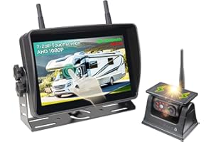 GREENAUTO Solar Magnetic Rückansicht Set，7-Zoll-True-Color-IPS-Touchscreen，Ultraklare FHD 1080P-Rückfahrkamera，100 Meter stabile Übertragungsreichweite，9600 mAh Solar-Akku mit großer Kapazität