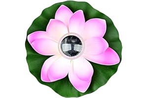 Lychee Lanterne Solaire Lotus pour Extérieur,Lumières de Piscine Flottantes Lumières Solaires LED RGB Fleur de Lotus Lampe Flottante étanche pour Bassin/Jardin/Piscine/Fontaine/Aquarium (Rose)