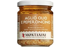 BUBBACARE Montanini | Gehackter Knoblauch mit Öl und Chili eingelegt, Aglio, olio e peperoncino