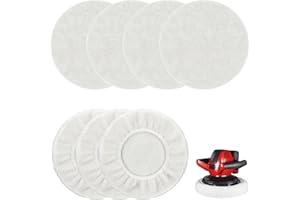 guobinZH 7 Pièces Bonnet de Polissage pour Capot Bonnet de Polissage Voiture Chiffons de Polissage pour Voiture 230-250 mm Disques de Polissage en Laine pour Polissage de Voiture Ponçage Cirage-Blanc