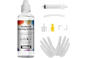 HALLOLUX Limpiador de Cabezales de impresión de 100 ml, Limpiador de boquillas, Cabezal de Limpieza para Todas Las impresoras de inyección de Tinta, solución para Epson HP Canon Brother Samsung