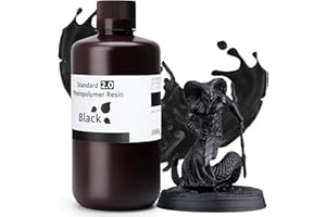 ELEGOO Améliorée Resine Standard 2.0 1000g Noir, Résine à Base de Plante pour Imprimante 3D 405nm Durcissement UV Rapid Resin pour LCD Impression 3d Printer