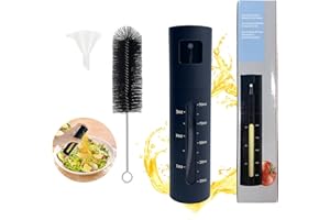 KATLKIU Pulvérisateur Huile 100ml – Spray Huile en Acier Inoxydable avec Entonnoir et Brosse de Nettoyage – Pour Huile d’Olive, Vinaigre, Sauce Soja – Barbecue, Cuisine, Salade – Noir