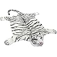 BRUBAKER White Tiger Tiger Rug - 51 x 47 Inches (130 x 120 cm) - Bed Mat Fireplace Fur Carpet
