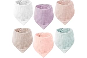 VOMARHUG Muslin Baby Lätzchen,10 Stück Sabberlätzchen Baby,Muslin Dreieckstuch Baby,Super Saugfähige Bio-Baumwoll Halstuch Baby,Lätzchen für Säugling Kleinkinder