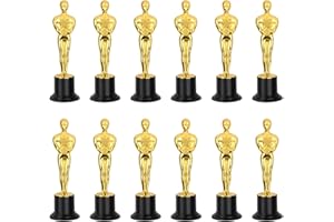 Granvoo 12 Trofeos para niños, 15.2 cm/13cm Mini Trofeos Oro Plástico para Niños Deportes, Fútbol, Celebraciones, Fiestas, Premios Escolares