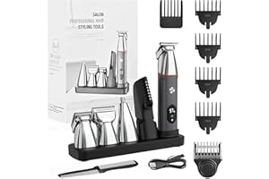 Telfun Beard Trimmer for Men, Electric Razor IPX7 Waterproof Beard Trimming Kit with Mustache Nose Ear Body Facial, Shaving Kit for Cordless Hair Trimmer, Hair Clippers, Gifts for Men