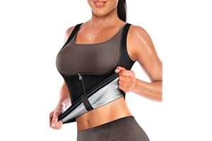 CIMKIZ Sauna Schwitzweste für Frauen Damen Sauna Shirt Hot Polymer Taille Trainer Gewichtsverlust Sauna Anzug Schlankheits Workout Body Shaper Mit Reißverschluss