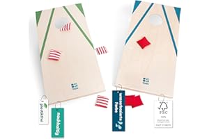 ‎BS TOYS BS Toys Cornhole Game for Garden, Throwing Game for Outdoors, Wooden Construction, Fun for the Whole Family, from 6 Years