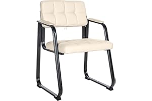 ‎CLP CLP Stuhl Canada I Polsterstuhl Mit Kunstleder-Bezug I Mit Schwarzem Metall-Gestell, Farbe:Creme