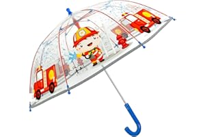 PERLETTI Ombrello Bambini Trasparente 3 4 5 Anni - Ombrello Pioggia Lungo Bambino Bambina a Cupola Antivento - Ombrellino Bimbo Asilo Resistente con Apertura di Sicurezza - Diametro 64 cm