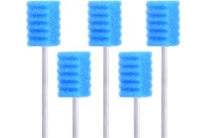 BVN Spugne usa e getta per bocca – Tamponi orali sterili e insaporiti per la pulizia della bocca (50 pezzi) blu