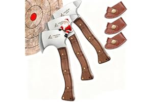 Freelander Beil Axt Set 3-teilig, 20CM Camping Beil Kleine Leichte, Full Tang Handbeil mit Scheide, Mini Wikinger Axt Klein Outdoor für Bushcraft