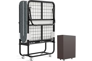 Yornoli Folding Bed with 12.5cm Thick Luxurious Memory Foam Mattress for Bedroom, Office