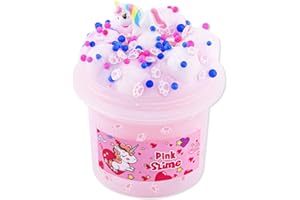 Okaybee Pink Thick & Glossy Slime, Super Soft and Non-Sticky Premade Slime for Kids, Sensory Slime Toys for Girls and Boys Ages 8-12, Slime Party Favors Birthday Easter Hallowmas Gift