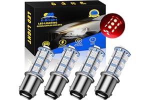 YM E-Bright 1157 Lampadina a Led Ambra, BAY15D 1034 2057 2357 7528 Lampadina per Camper SUV MPV Auto Luci Posteriori a LED Luci di Posizione Laterali, 18SMD 5050 Chips DC-12V (4pcs)