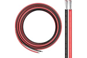 10 Gauge Wire - iGreely 10 FT Red & 10 FT Black 10 Gauge Tinned Copper Electrical Wire Cable for Car Audio Automotive Trailer Marine Harness Wiring 10AWG 10Ft