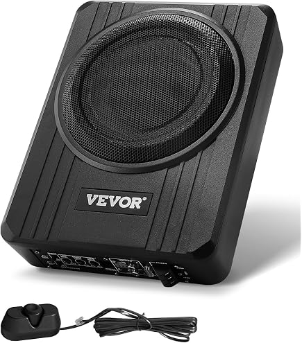 OUBUBY 8-Zoll Untersitz-Aktiver Subwoofer – 600W Max, 12V, Flaches Gehäuse (3″), Für Auto, LKW & Wohnmobil