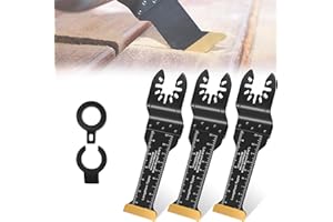 Modurio 3 Pack Titanium Multi Tool Blades, Extra-Long 70mm Starlock Oscillating Tools Saw Blades for Wood Metal Screws, Quick Release Multitool Accessories for Dewalt Makita Milwaukee Bosch