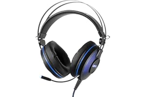 Konix Mythics Casque gaming filaire PS-U700 7.1 pour PS4 - Haut-parleurs 50 mm - Microphone - Câble 1,8 m - Prise USB - Noir et bleu