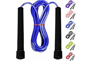 LUMAZU Adjustable Skipping Rope for Adults Kids Non-Slip Handle Home and Gym Tangle Free Jump Rope for Fat Burning, Speed Training, Fitness Workout, Crossfit Boxing, MMA Warm up Speed Rope