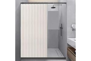 CAULO Cortina de Ducha Plegable para baño, Cortina de Ducha con succión magnética de Doble Cara, Cortina de Sombra para baño, Lino Grueso (Beige 100 * 200cm)