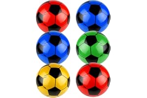 IB KOOT (Pack of 6) PVC Plastic football for Kids, Indoor Outdoor Play Beach, Home,Birthday, Park,School Fun Fair, Swimming Pool,& Parties Soccer Shoot toy balls Lightweight Adjustable Inflatable Random Color