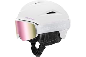 Odoland Casco Esquí con Gafas Esquí, Casco Esquí para Hombre Mujer y Jóvenes, Casco Deportes de Invierno con Gafas de Nieve con 10 Orificios de Ventilación, Forro Extraíble, Tmaño Ajustable