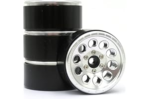 Generic 4 Stück RC 1/10 Aluminium 1,9'' Beadlock Felgen Hex 12mm Silber Farbe passend für Traxxas TRX-4 / RC4WD D90 D110 TF2 / Tamiay CC01 / Axial SCX10 90047 SCX10 III AXI03007